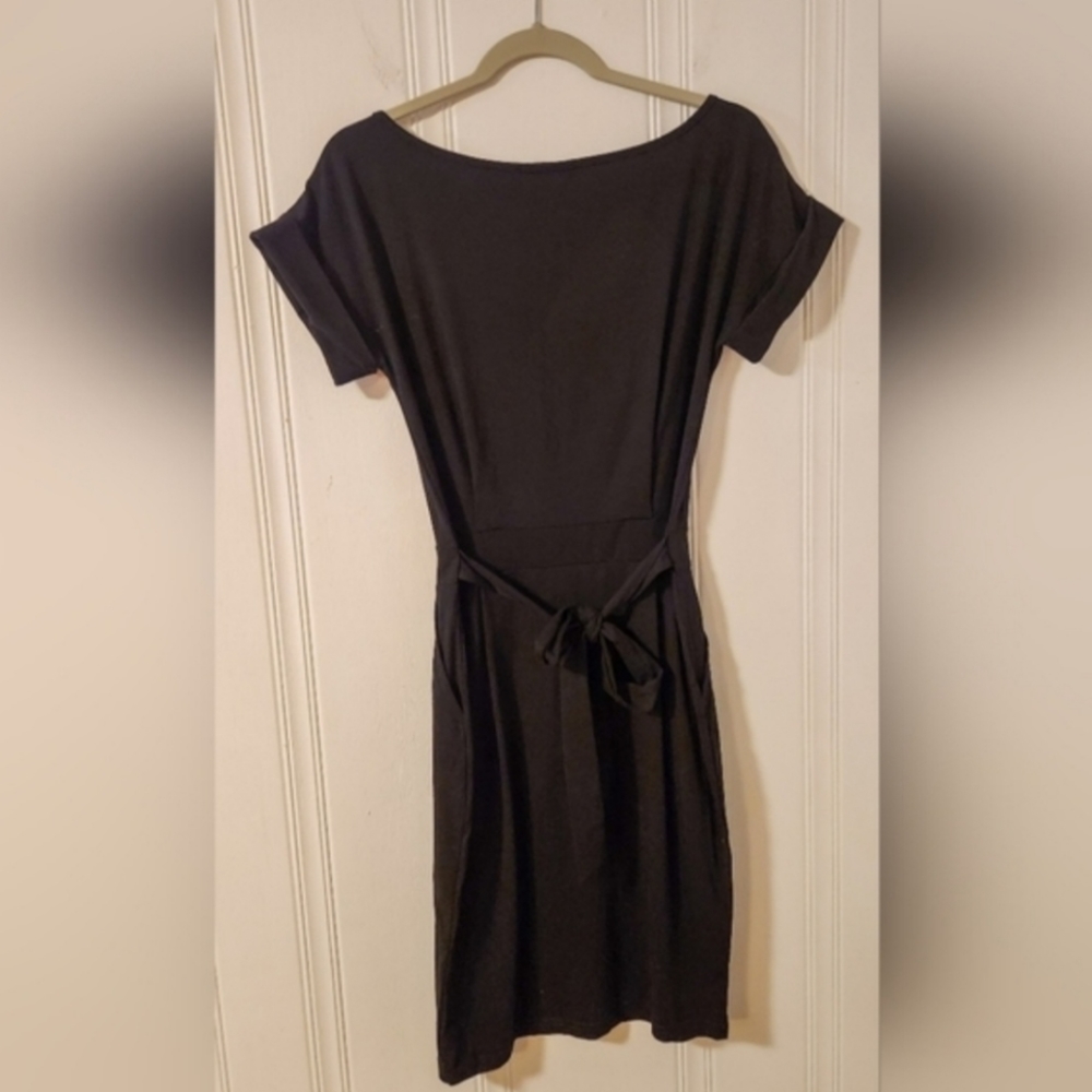 Pretty Garden Women's Long Sleeve Tie Front Dress, medium size.